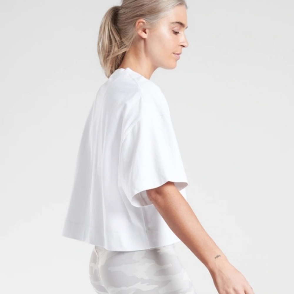 Athleta Classic Cotton Crop Tee Bright White